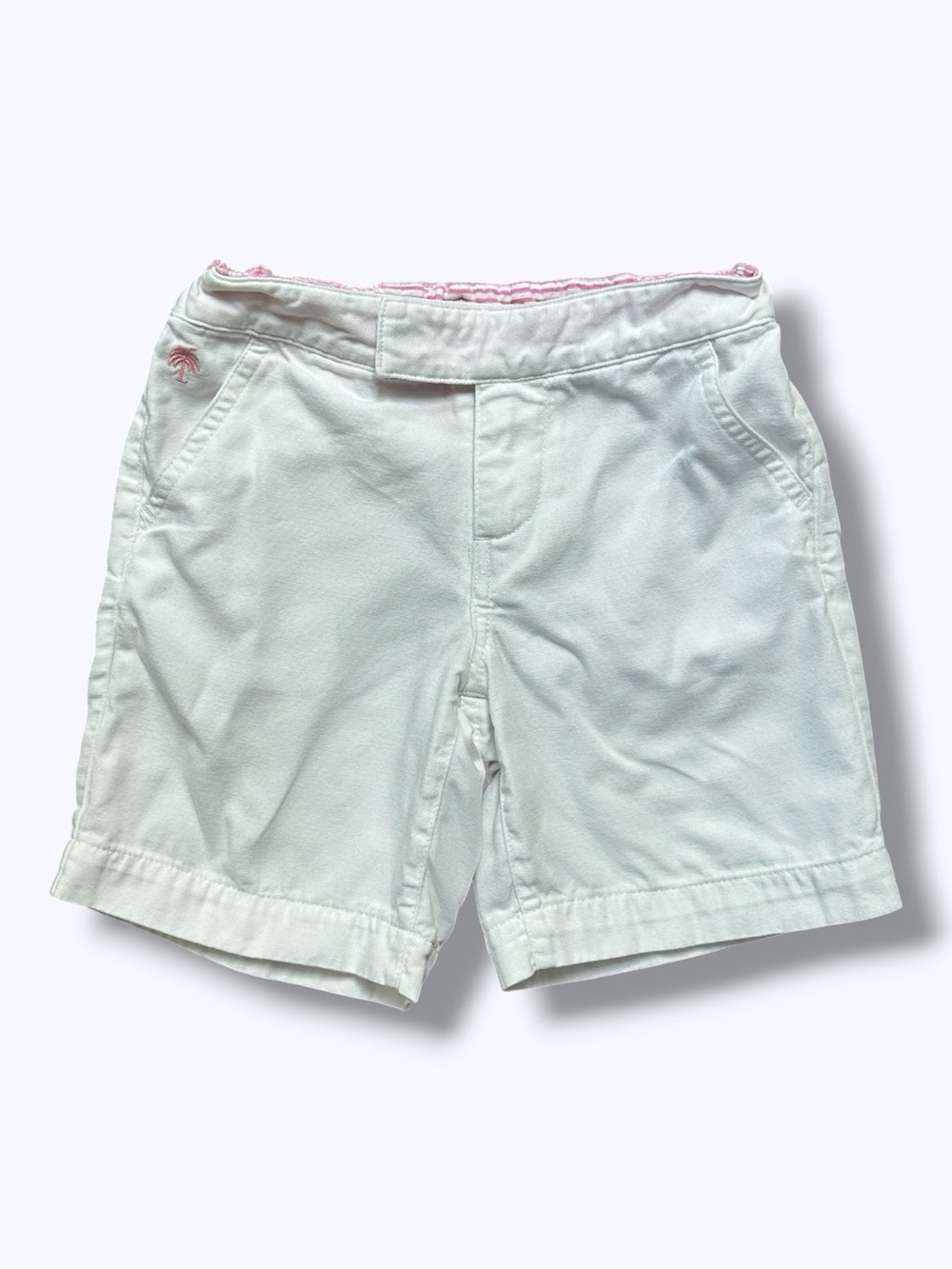 Lilly Pulitzer Girls White Pink Logo Bermuda Shorts sz 5